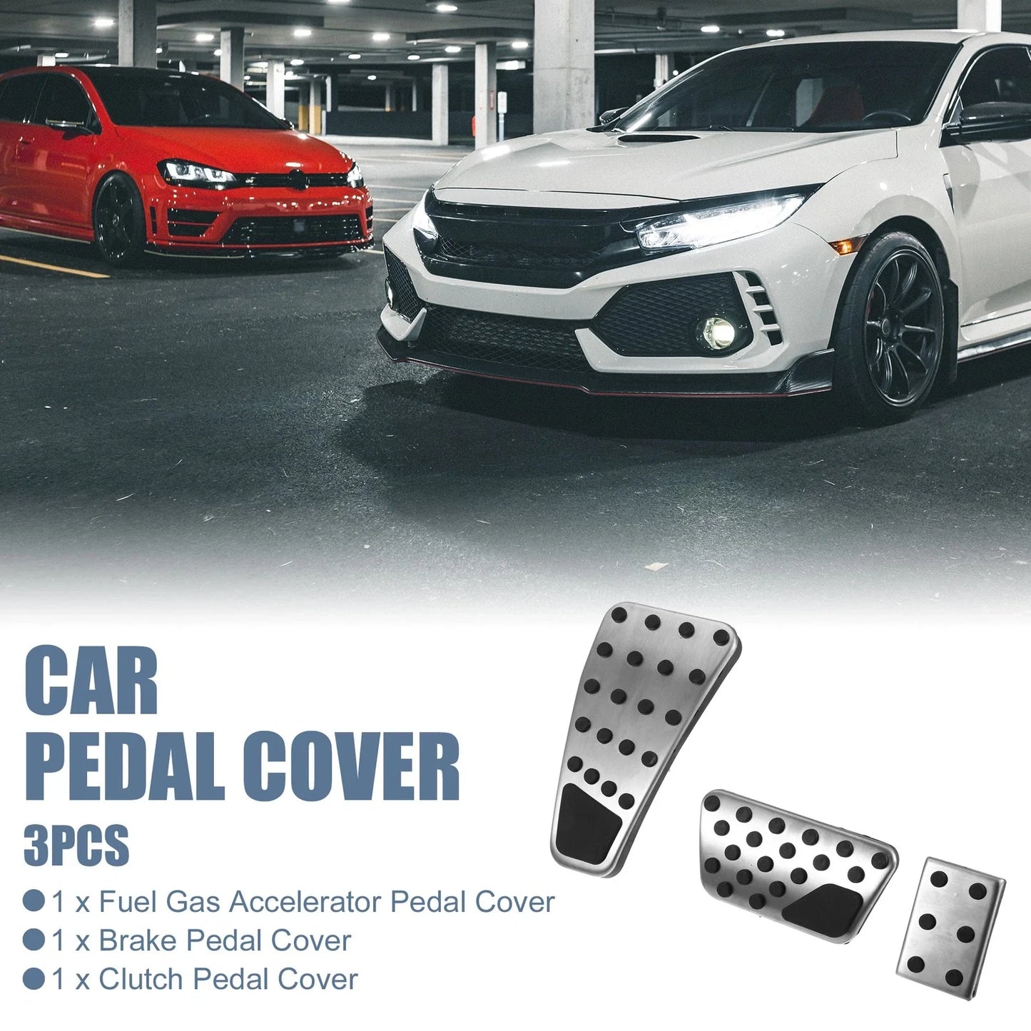 3 x Accelerator & Brake Pedal Covers for Dodge Ram (2011-2018)