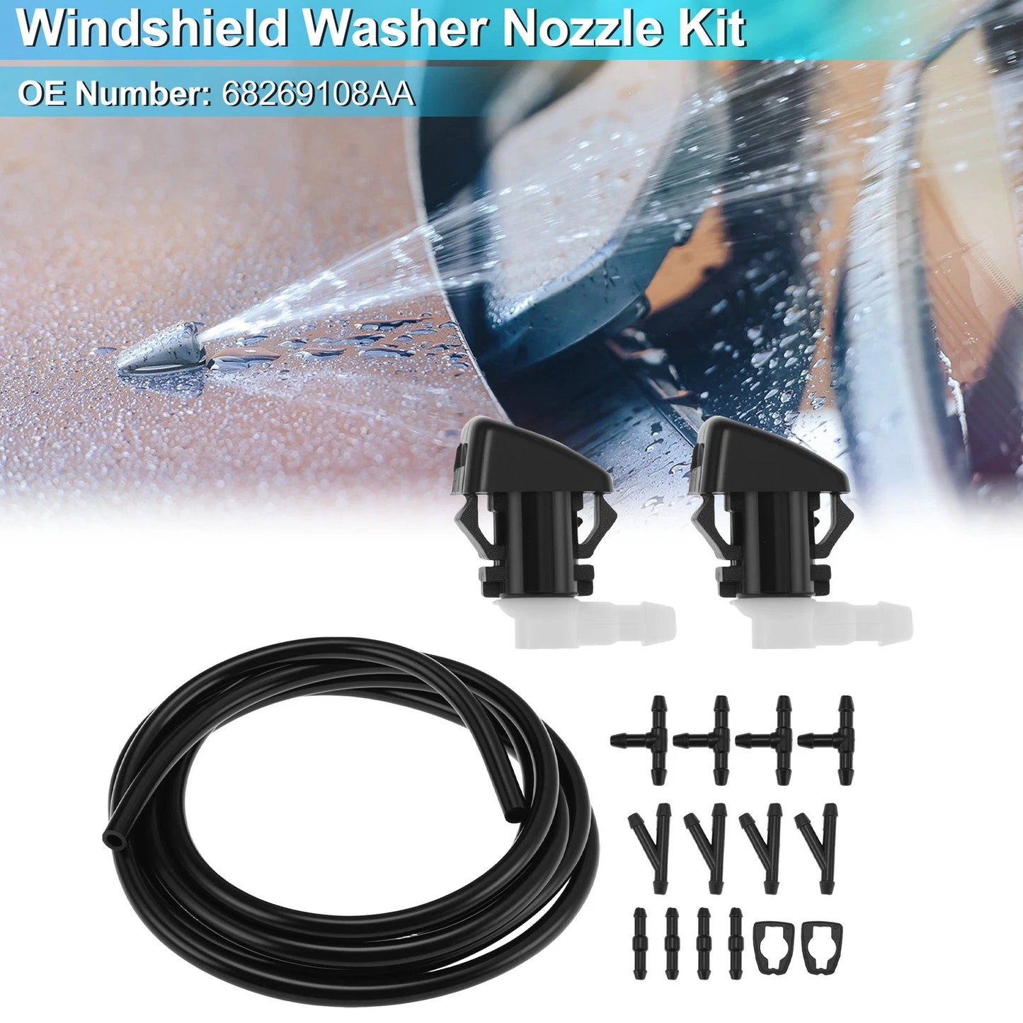 Windshield Washer Nozzle Kit for Dodge Durango (2011–2023) 68269108AA