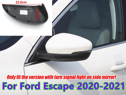 Left White Turn-Signal Hole Side Mirror Cover Cap for Ford Escape (2020–2021)