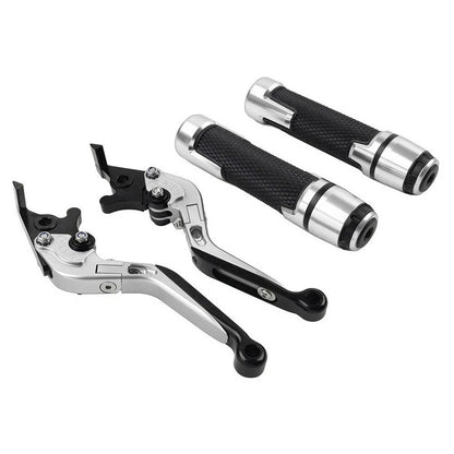Set of 2 Handlebar Grips & Brake Clutch Levers for Kawasaki ZZR1400 GTR1400