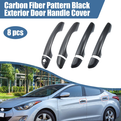 Set of 4 Exterior Door Handle Covers for Hyundai Elantra (2017–2020) Carbon Fiber