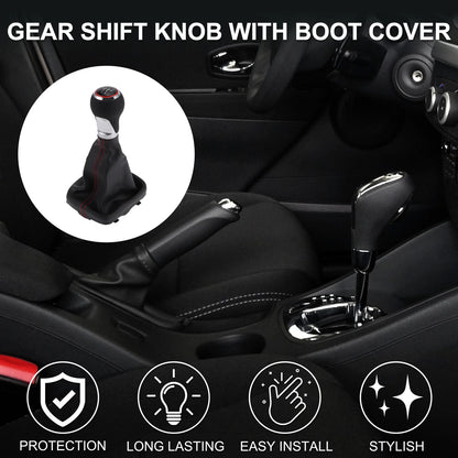 5 Speed Gear Shift Knob with Boot Dust Cover for Audi A3 S3 (2003–2013)