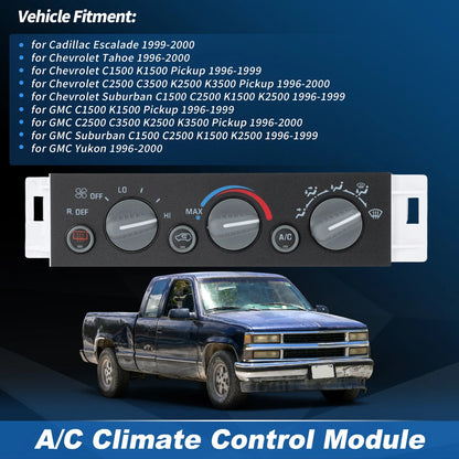 A/C Heater Climate Control Module 599-006 for Chevy GMC C/K 1500 2500 3500 (1990–1999)