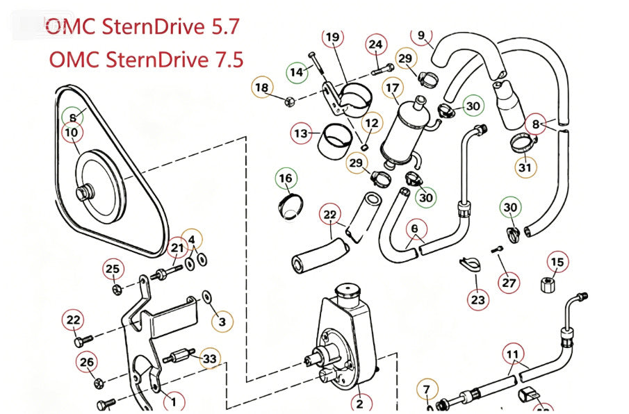 Power Steering Pump for Volvo Penta SX M