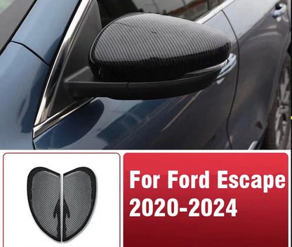 2 x Carbon Fiber Look Side Rearview Mirror Cover Trim Caps for Ford Escape (2020–2024)