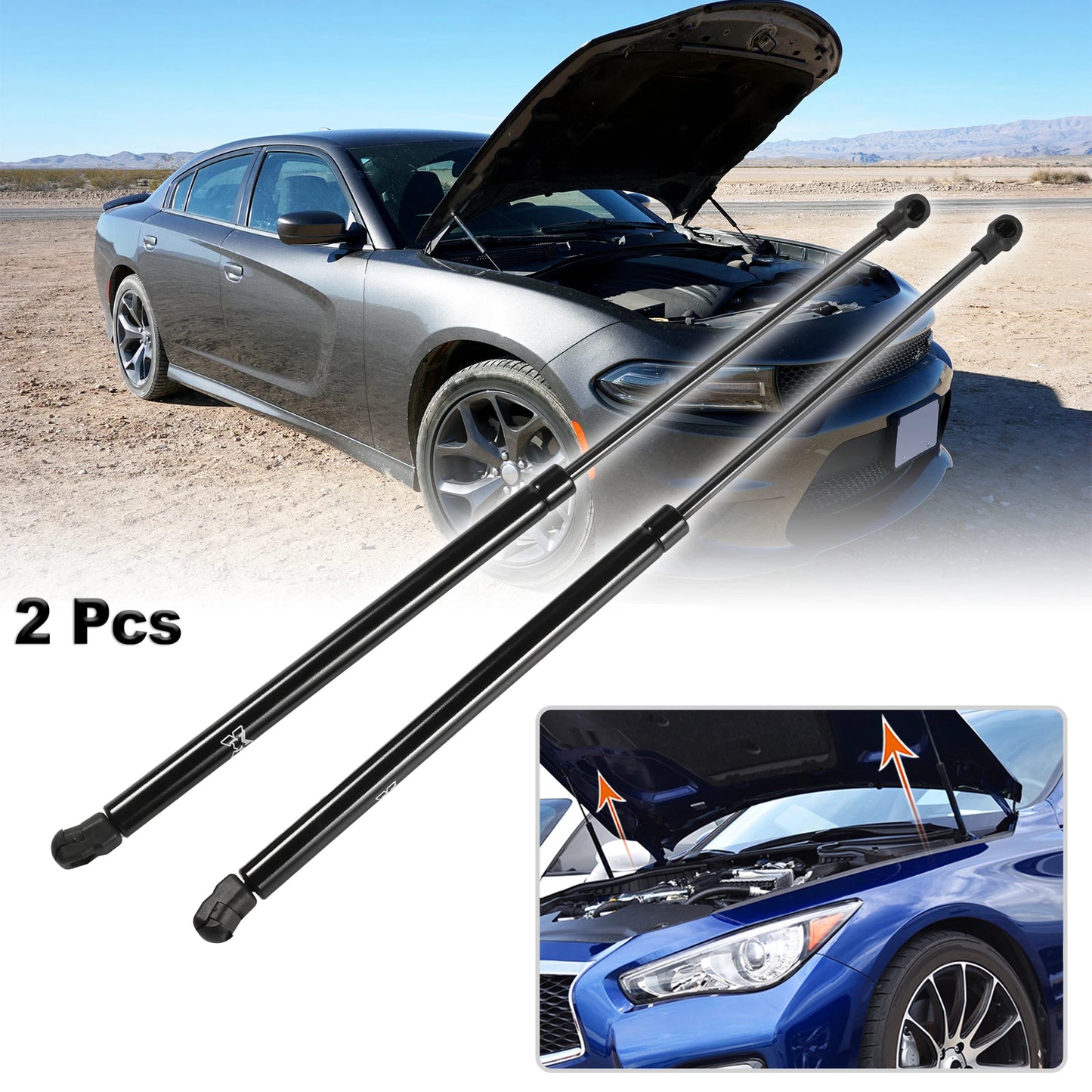 2pcs Front Hood Gas Lift Supports for Lexus RX350 (2010–2015)