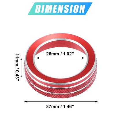 Set of 2 Headlight Switch Knob Covers for Ford Explorer (2020–2022) Red Aluminum Alloy
