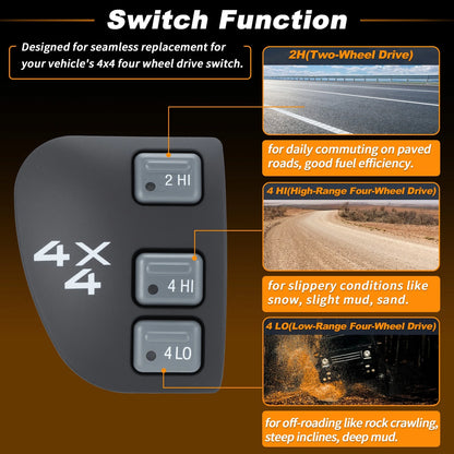 4WD 4x4 Switch for Chevrolet S10 Pickup, Blazer (1998–2004) 901-061