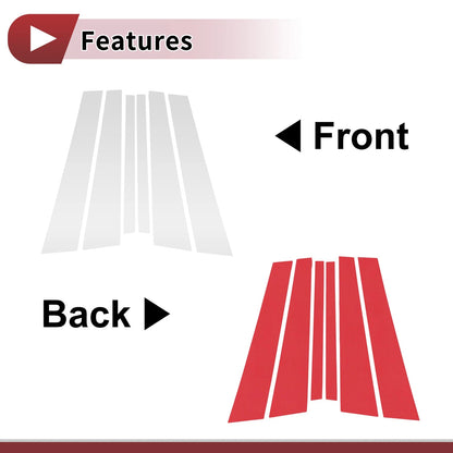 Door Pillar Window Trim for Ford Mercury (1998–2008) Silver Tone