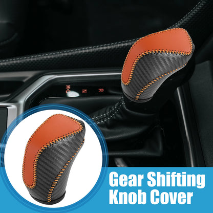 Gear Shifting Knob Cover for Subaru Crosstrek (2018–2023) Carbon Fiber Black Orange