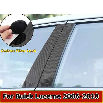 6PCS CF Window Door Trim Pillar Posts Cover for Buick Lucerne (2006–2010)