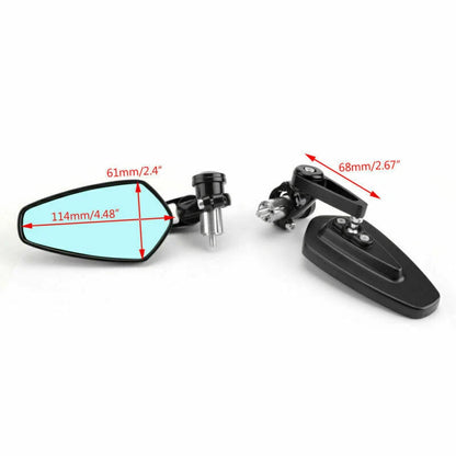 1 Pair Black Handlebar End Mirrors for Universal Motorcycle