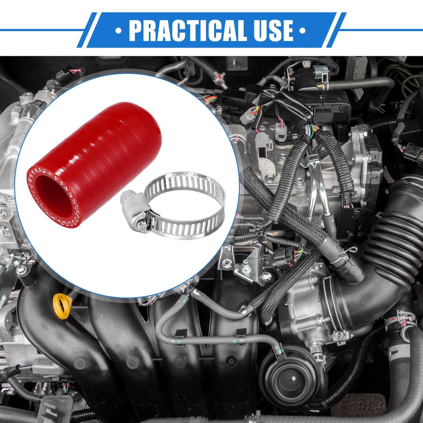 Reinforced Silicone Coolant Cap Kit for Turbo Bypass Valve (0.71" ID)