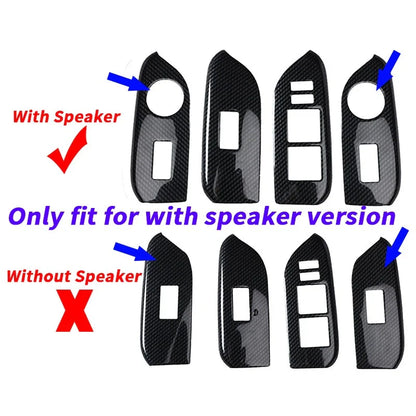 4x Carbon Fiber Window Switch Panel Cover for Toyota Prado Fj150 (2010–2021)