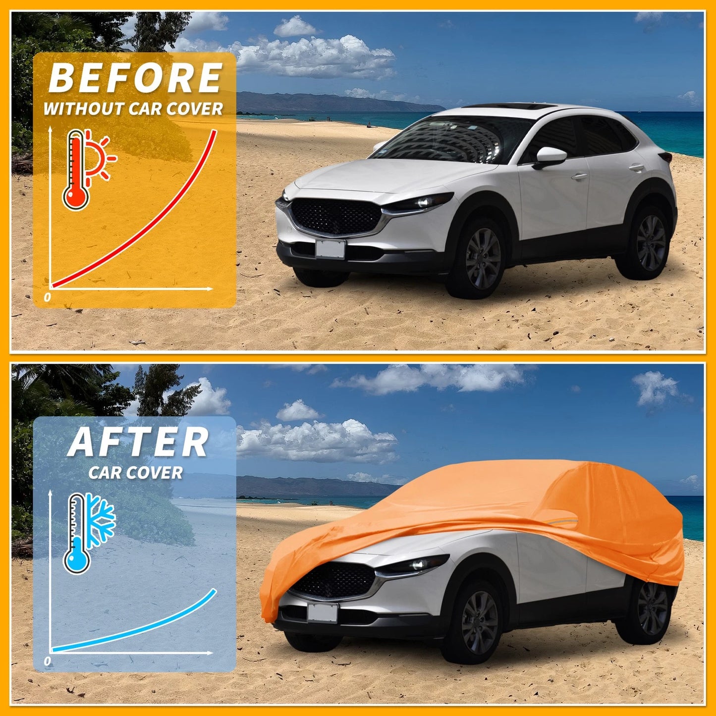 Waterproof Car Cover for Mazda CX-30 (2020–2023) 210D-PU with Zipper