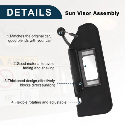 Right Sun Visor with Mirror and Light for Chevrolet Corvette (No. 23142245)
