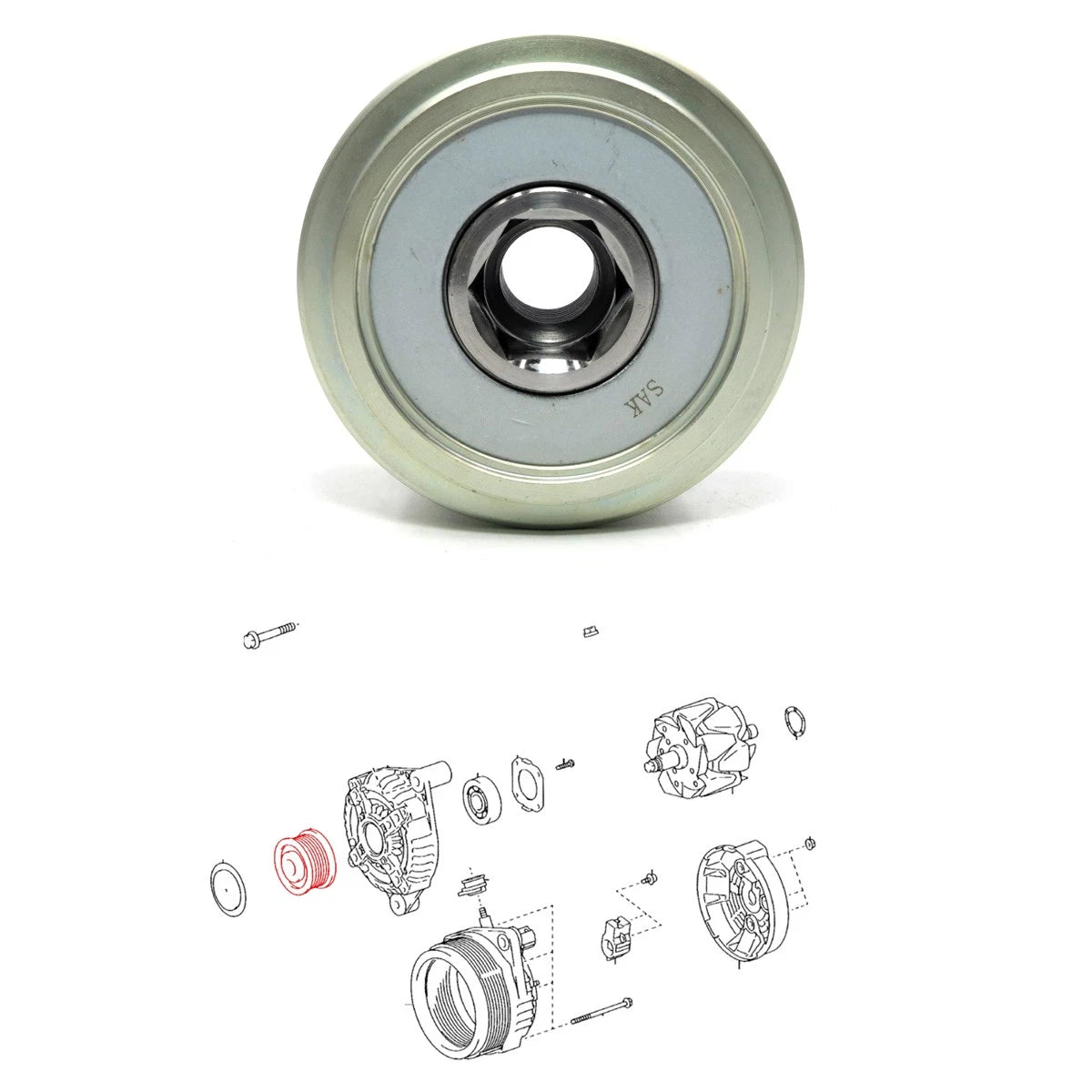 Alternator Pulley with Clutch for Toyota Hilux Vigo Champ (2005–2015)