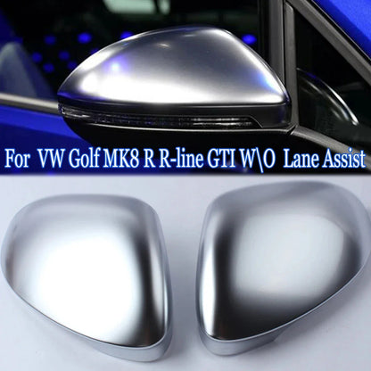 2 x Silver Rearview Side Mirror Cover for VW Golf 8 MK8