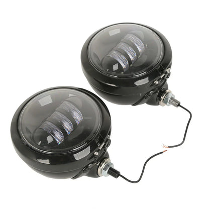 4.5" Black LED Auxiliary Spot Fog Lights for Harley