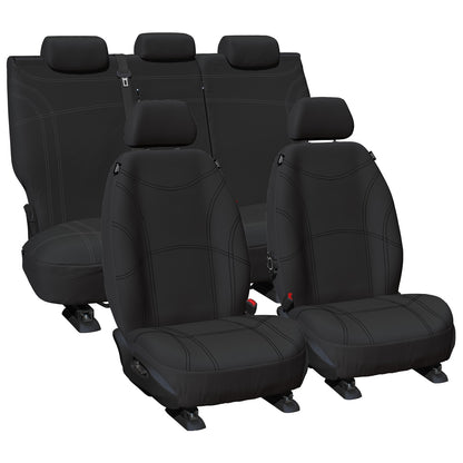 Set of 2 Black Neoprene Seat Covers for Mitsubishi Triton MQ MR (2015–2020)