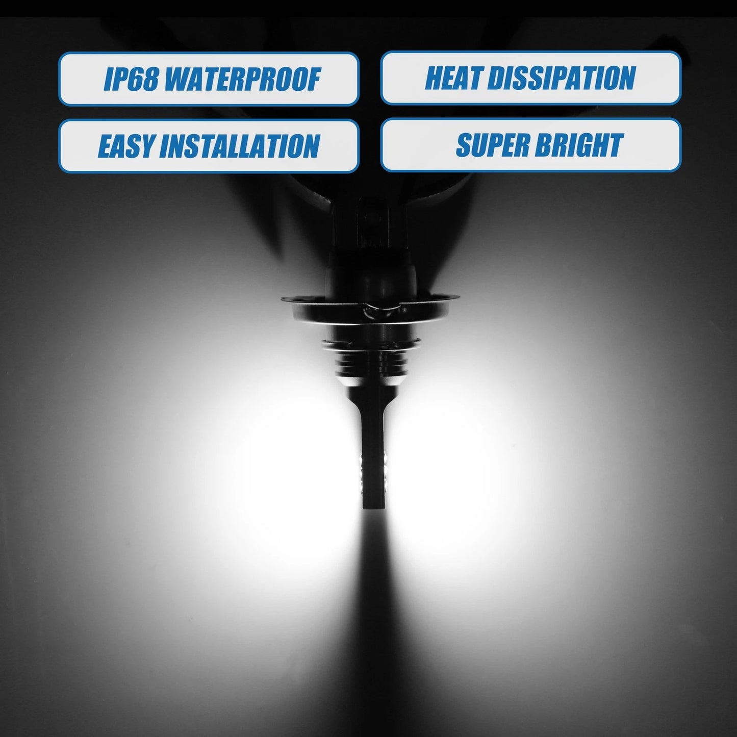 Set of 2 H4 Fog Lights for Auto (12 Sequential LED, 3030 Chips)
