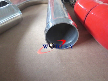 3" Aluminum Universal Intercooler Turbo Piping & RED Hose Kits for Cars