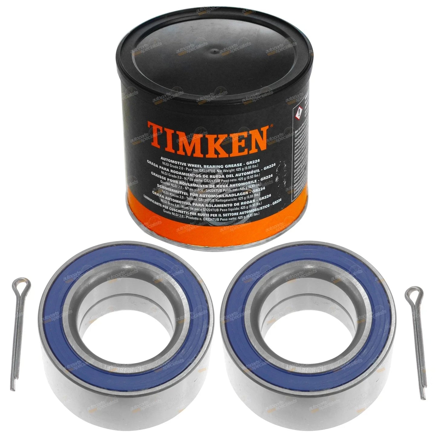 Front Wheel Bearings + Grease for Chrysler PT Cruiser PG Petrol (2003-2010)