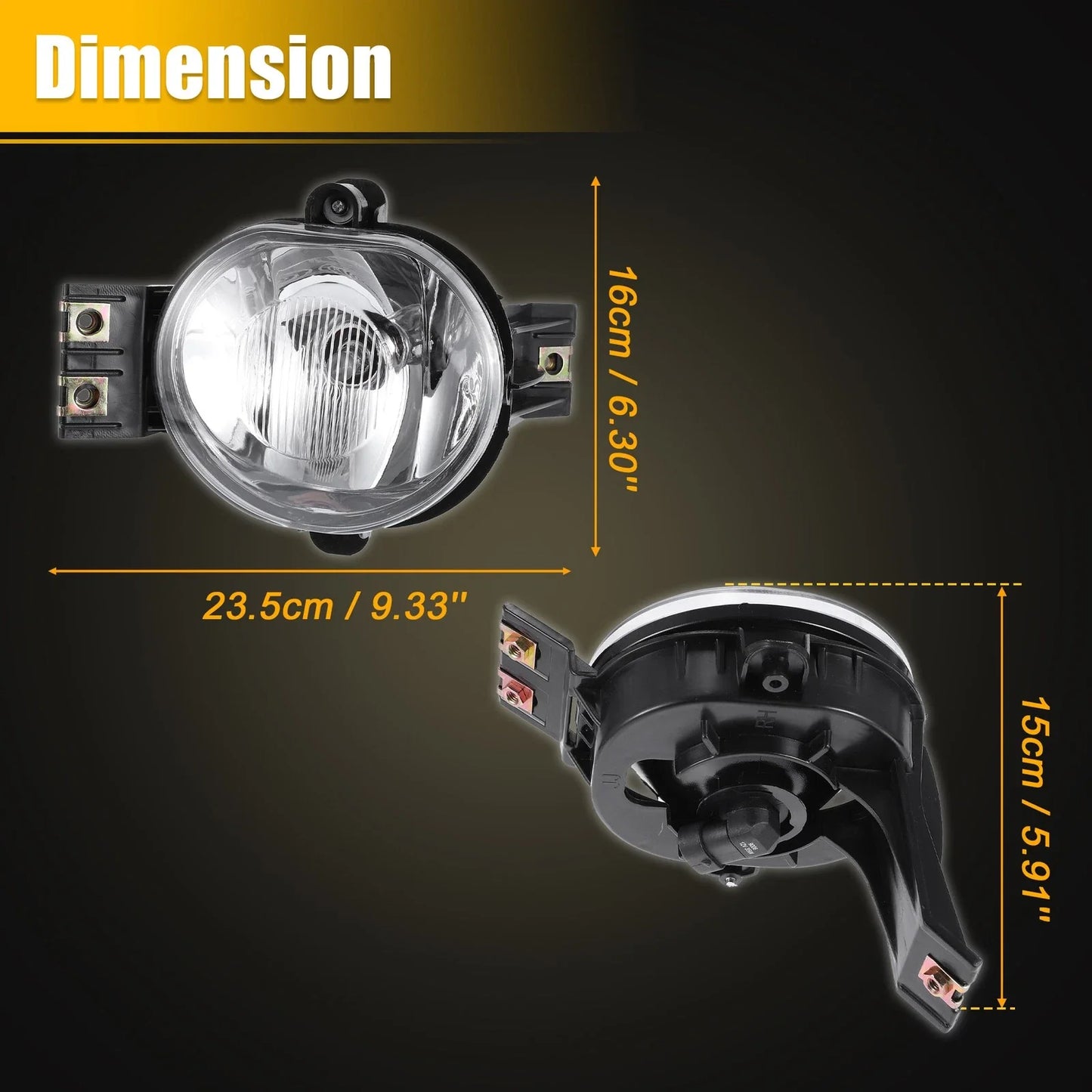Driving Fog Lights with Bulbs for Dodge Ram 1500 2500 3500 (2010-2023)