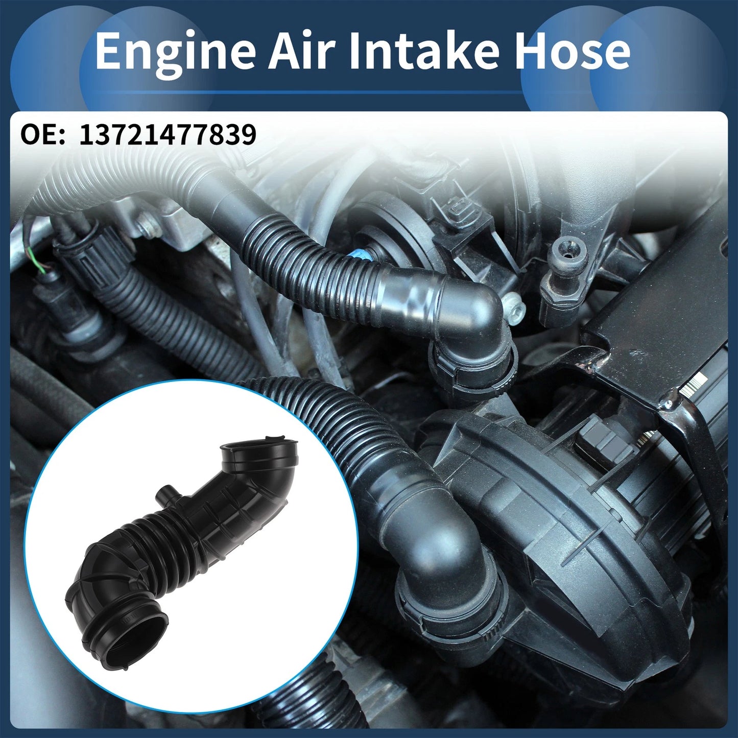 Engine Air Intake Hose for Mini R50 Cooper Base (2002–2006) No.13721477839 Rubber