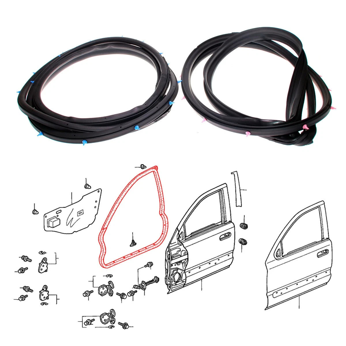 Front Door Weatherstrip Seal Pair for Honda CR-V (1997–2000)