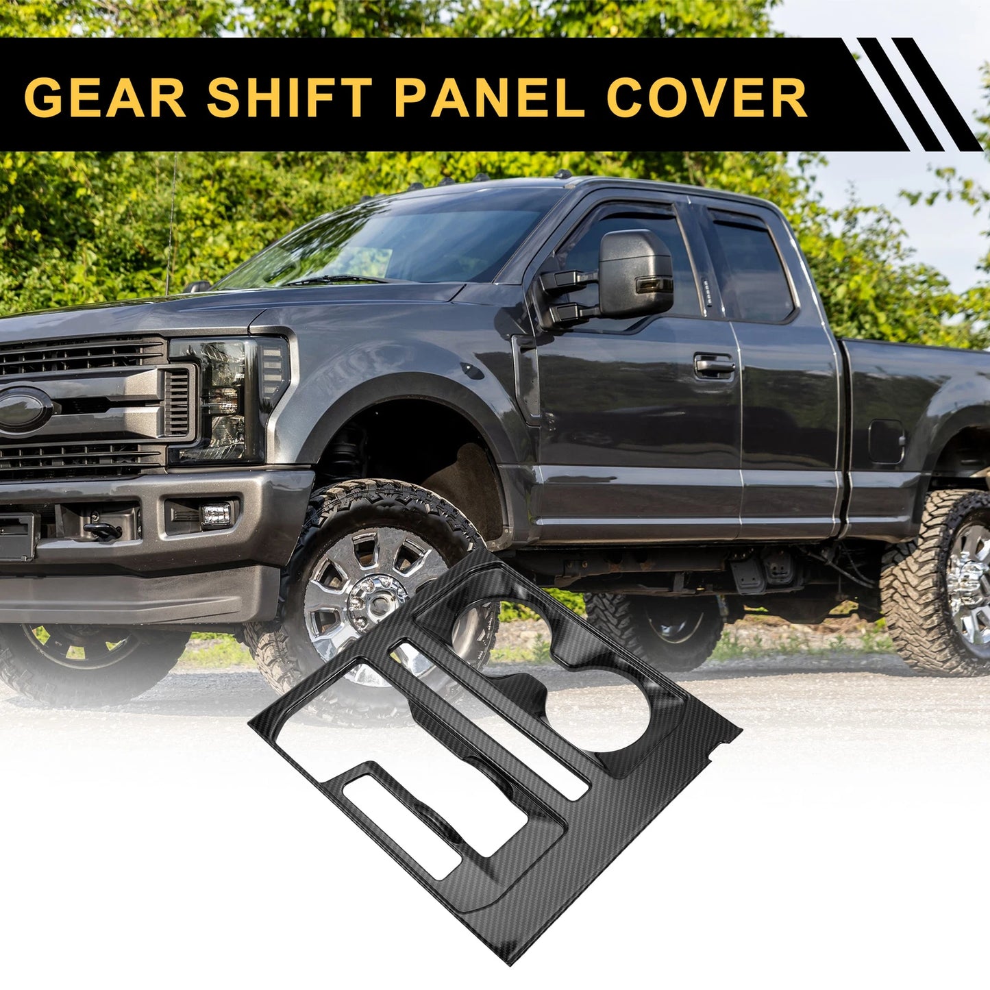 Gear Shift Panel Cover Trim for Ford F-150 (2021–2024) Carbon Fiber Pattern 1 Pc