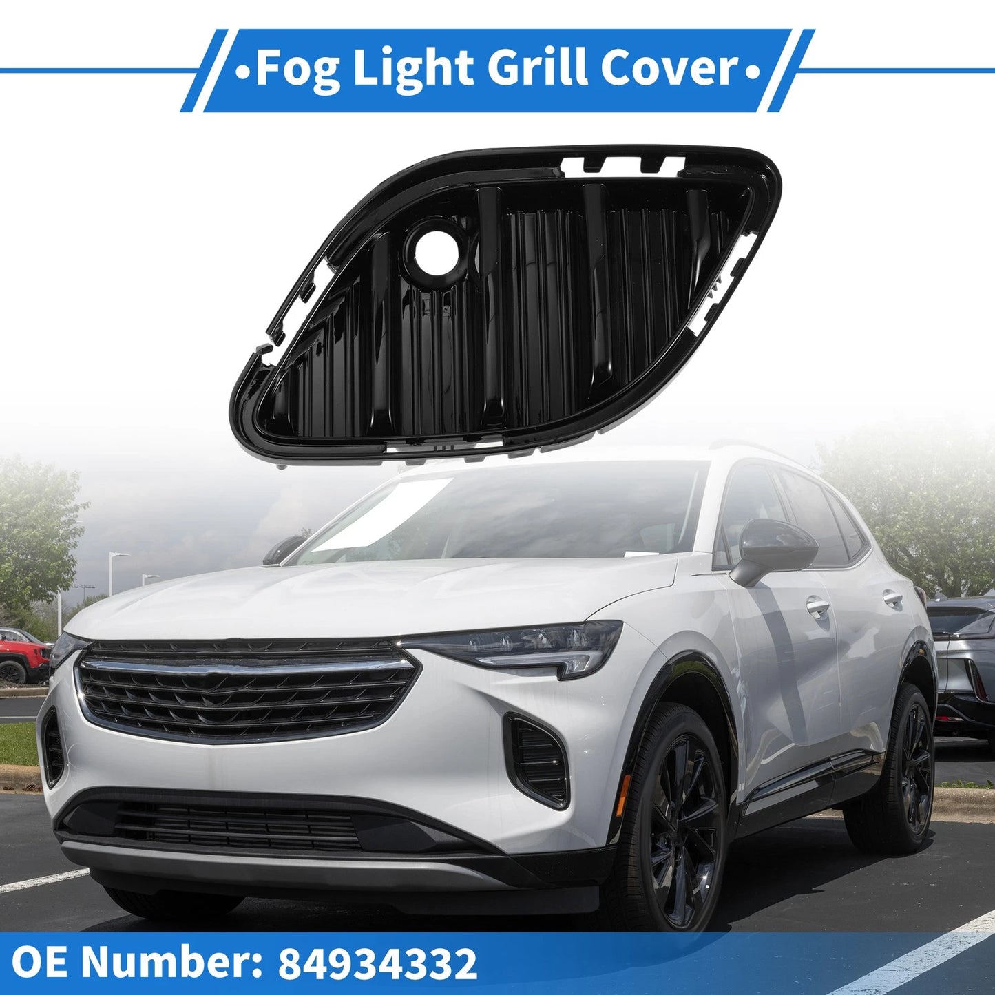 1 Pc Fog Light Grill for Buick Envision (2021–2023) No. 84934332 Black