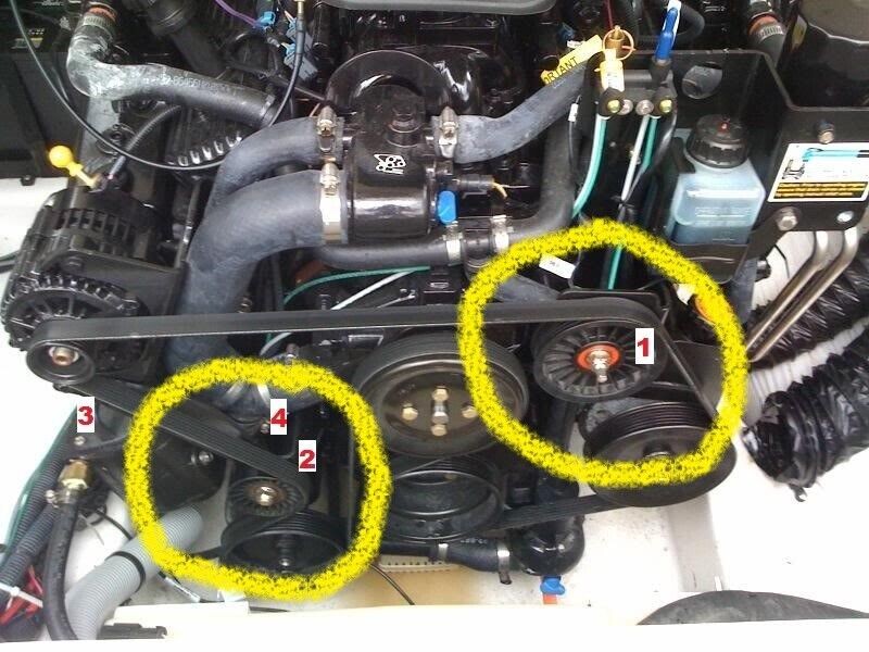 Set of 2 Serpentine Belt Idler Pulleys for Mercruiser (V6 V8)