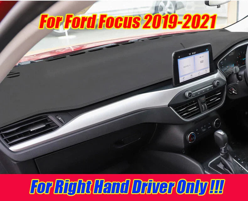 RHD Leather Dashboard Cover Dash Protector Pad Mat for Ford Focus (2019–2021)
