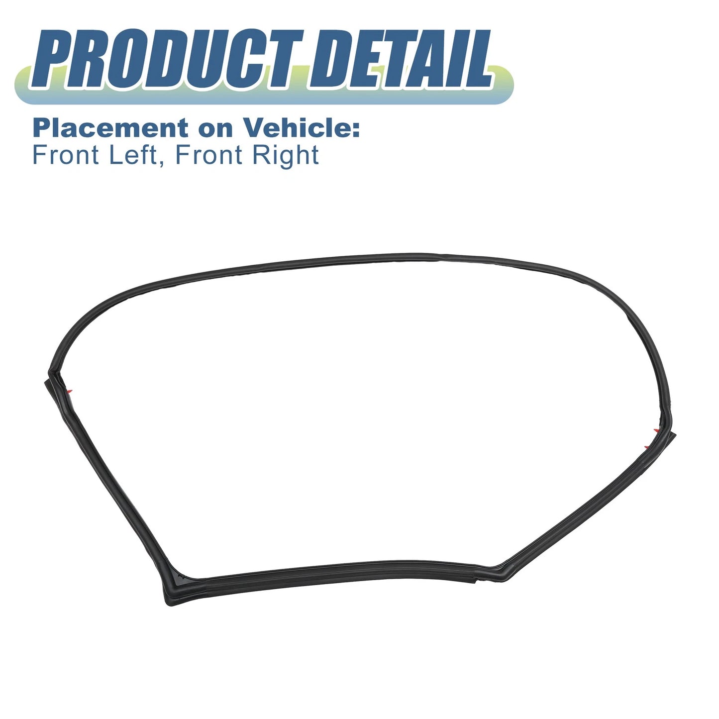 2X Window Glass Seals No.55395274AW/55395275AW for Jeep Wrangler (2007–2018)