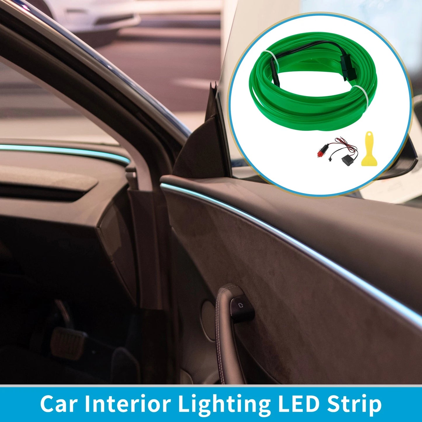 4m LED Neon Strip Lighting for Car (12V) - Green
