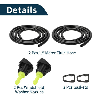 Windshield Washer Nozzle & Fluid Hose for Dodge Grand (2011-2023)