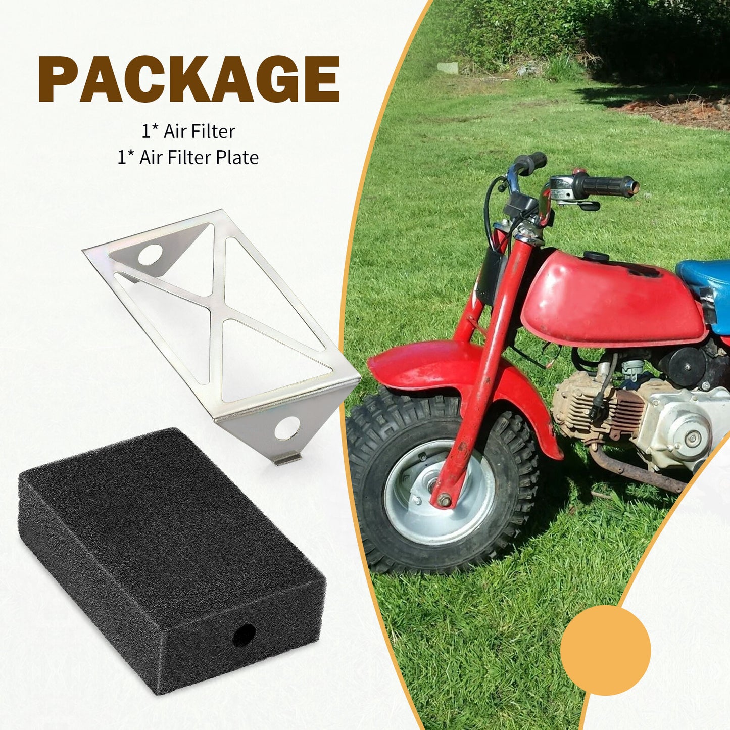 Air Filter with Plate for Honda ATC70 CT70 XL70 SL70 (1970–1978)