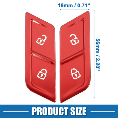 2pcs Inner Door Lock Unlock Button Cover for Volkswagen  Aluminum Alloy Red