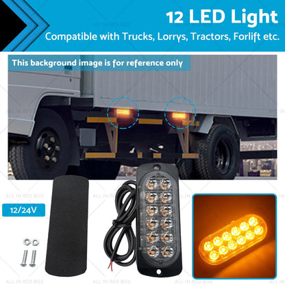 1 LED Emergency Flashing Warning Lights White Amber 12/24V
