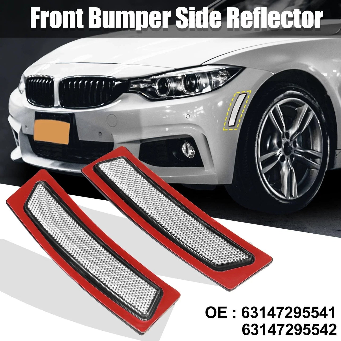 Front Bumper Reflector for BMW F30 F31 LCI White