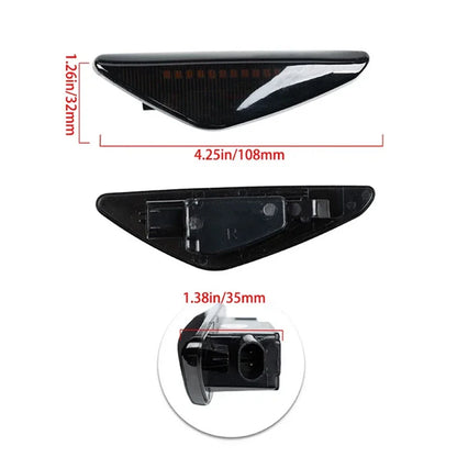 Smoked LED Fender Side Marker Lights for BMW X3 X5 X6 (2004-2010)