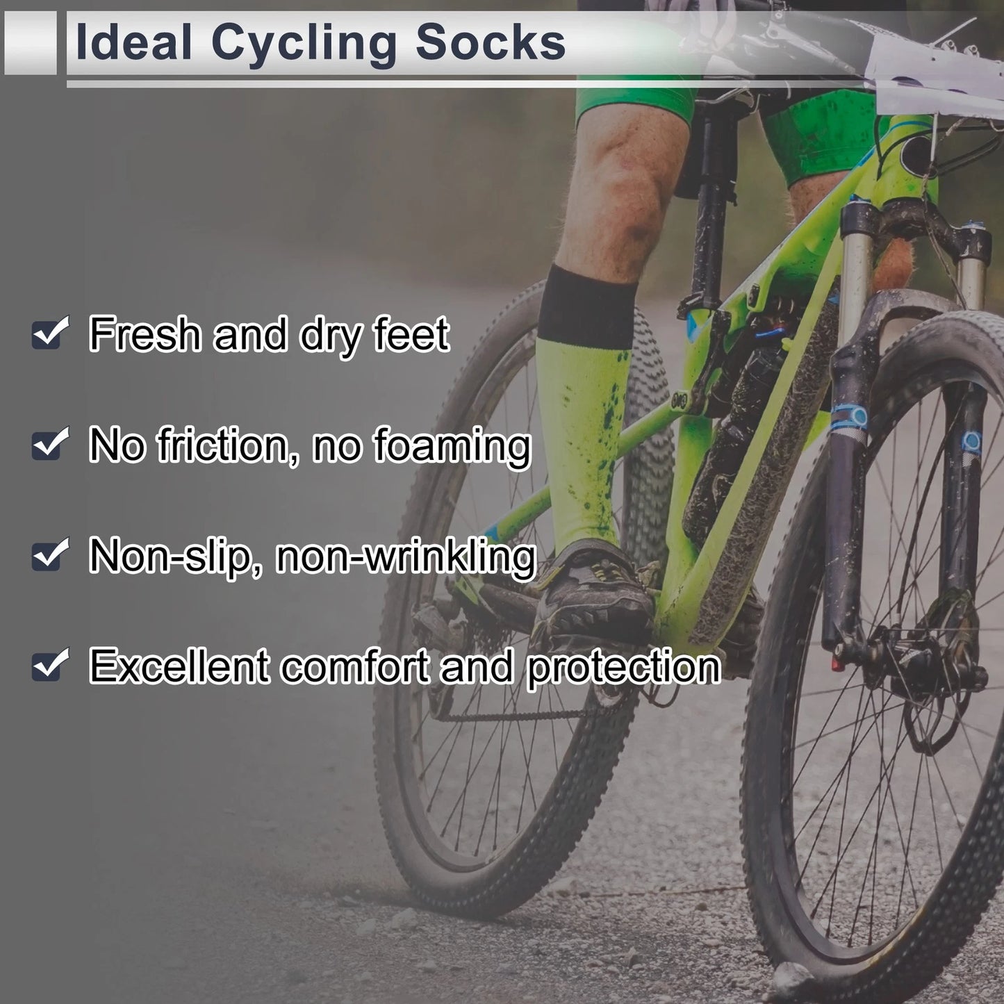 Cycling Socks Size S-M Breathable High-Cut Light Blue