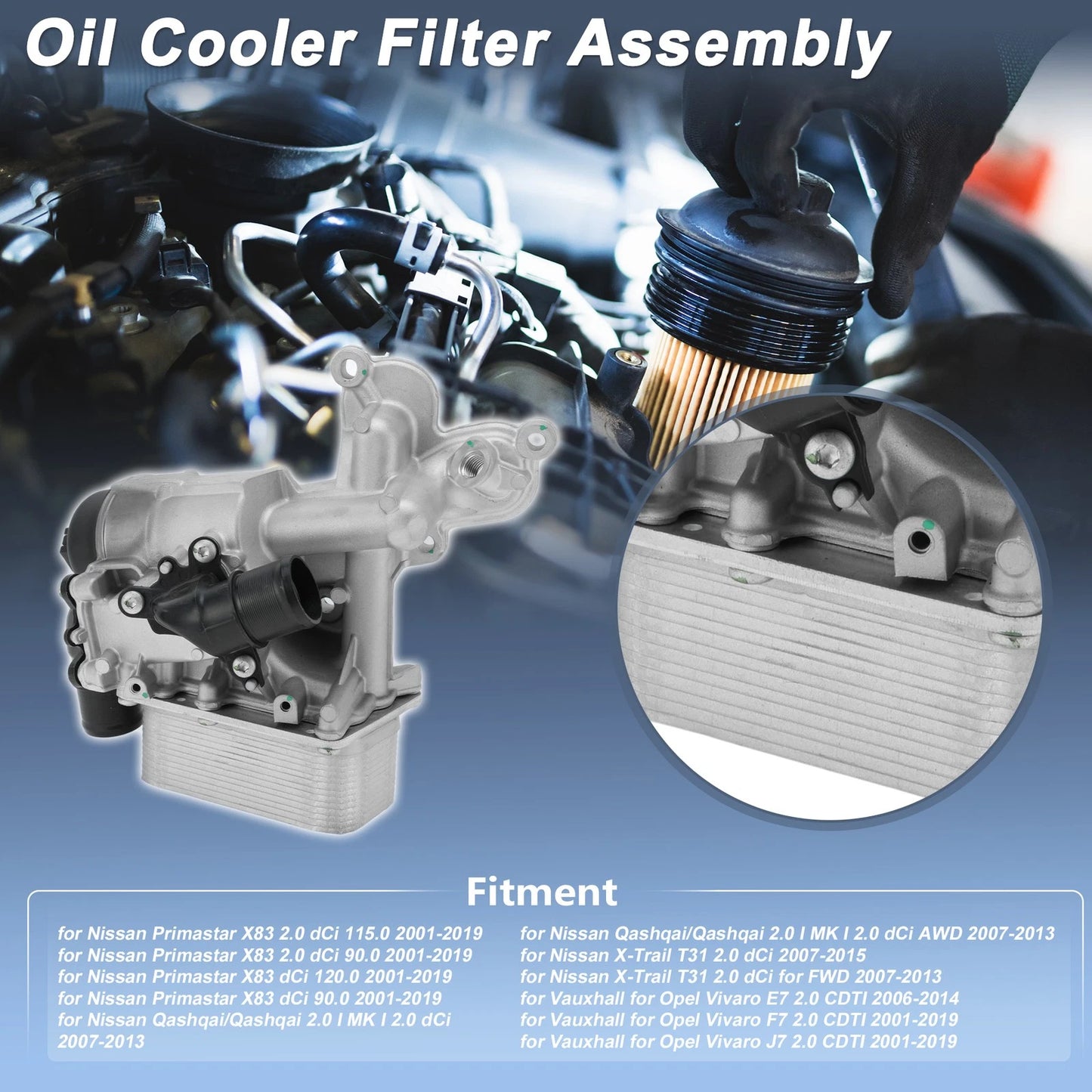 Engine Oil Filter Housing for Nissan Primastar X83 (2001–2019) No. 8200781898