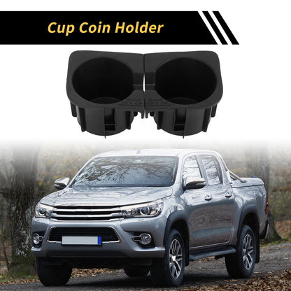 Set of 2 Center Console Cup Holder Inserts for Toyota Tacoma (2010–2015) No. 6699204012 Black