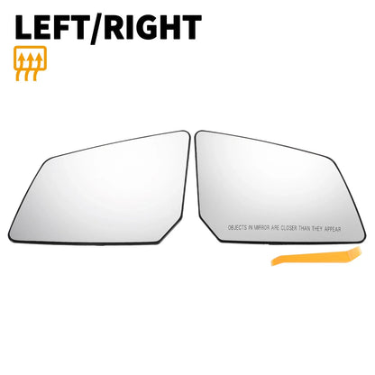 Left Right White Mirror Glass Pair w/ Back Heated for GMC Chevrolet