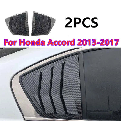 2 x CF Side Window Louver Shutter Cover Trim for Honda Accord (2014–2017)