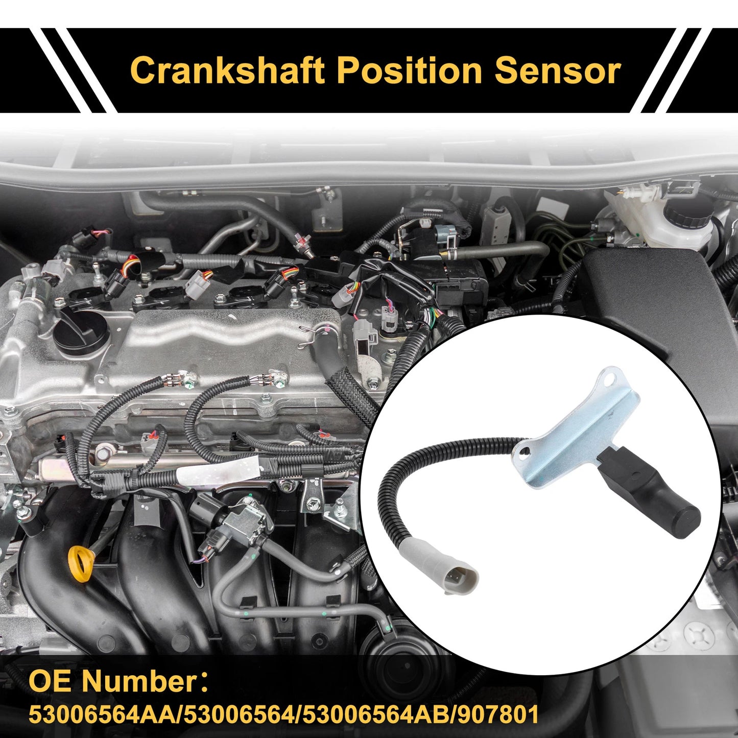 1 Pc Crankshaft Position Sensor No. 53006564AA for Dodge B150 (1990–1993)