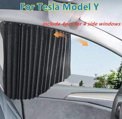 4 x Side Window Sleep Privacy Sunshade Curtain for Tesla Model Y (2020–2024)