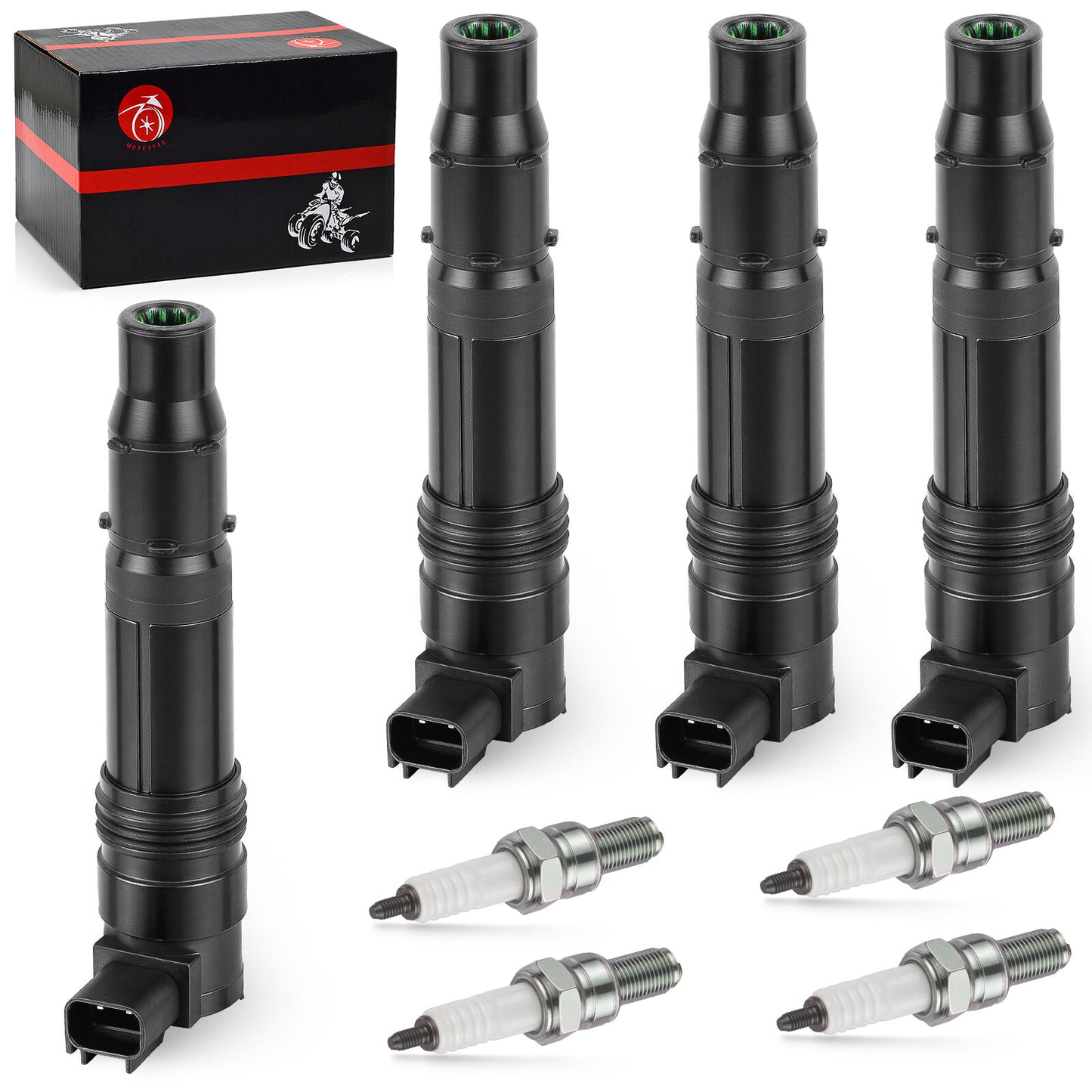 Set of 4 Iridium Spark Plugs for Kawasaki Ninja ZX-14/R, ZX-10R